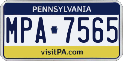 PA license plate MPA7565