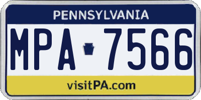 PA license plate MPA7566