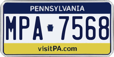 PA license plate MPA7568