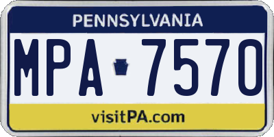 PA license plate MPA7570