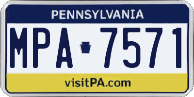 PA license plate MPA7571