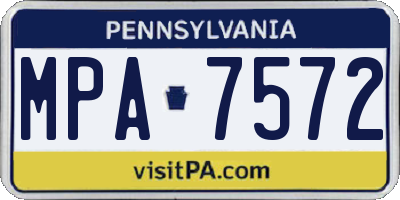 PA license plate MPA7572