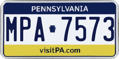 PA license plate MPA7573