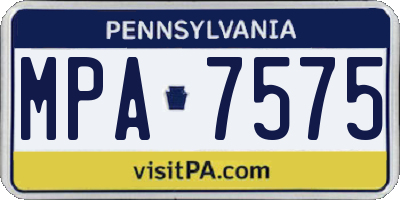 PA license plate MPA7575