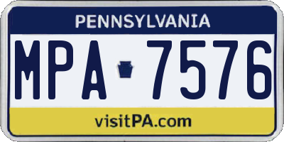 PA license plate MPA7576