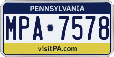 PA license plate MPA7578