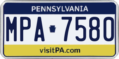 PA license plate MPA7580