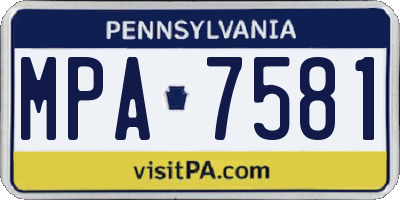 PA license plate MPA7581