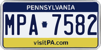 PA license plate MPA7582