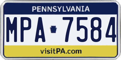 PA license plate MPA7584