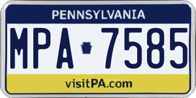 PA license plate MPA7585