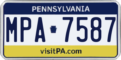 PA license plate MPA7587