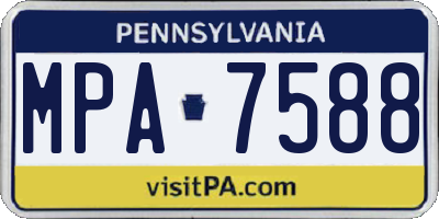 PA license plate MPA7588