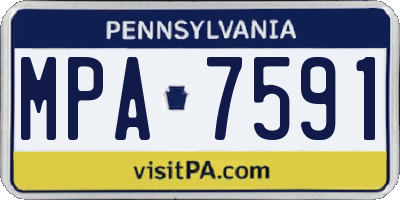 PA license plate MPA7591