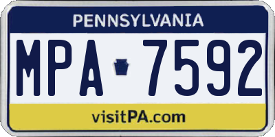 PA license plate MPA7592