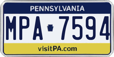 PA license plate MPA7594