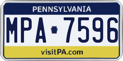 PA license plate MPA7596
