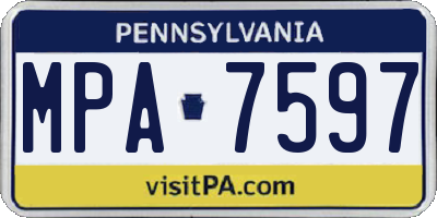 PA license plate MPA7597