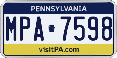 PA license plate MPA7598