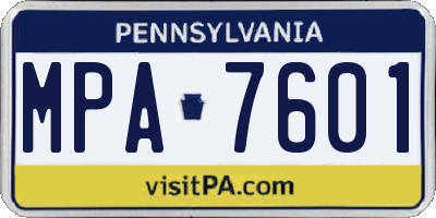 PA license plate MPA7601