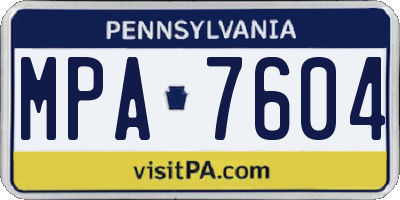 PA license plate MPA7604