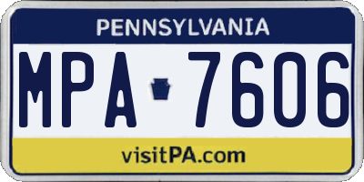 PA license plate MPA7606