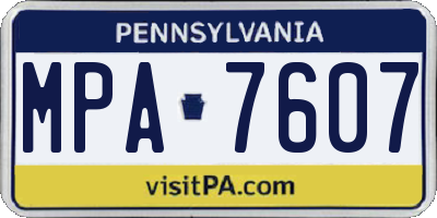 PA license plate MPA7607