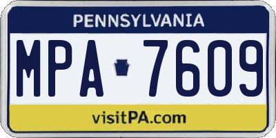 PA license plate MPA7609