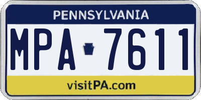 PA license plate MPA7611