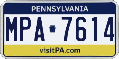 PA license plate MPA7614
