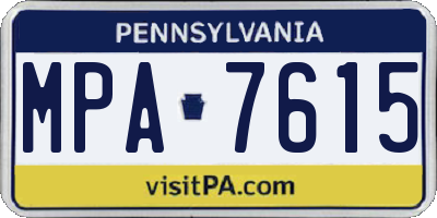 PA license plate MPA7615