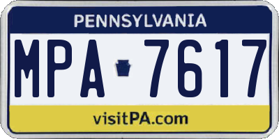 PA license plate MPA7617
