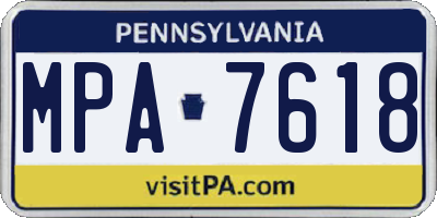 PA license plate MPA7618