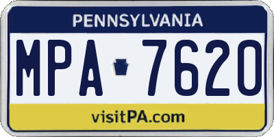 PA license plate MPA7620