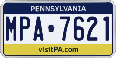 PA license plate MPA7621