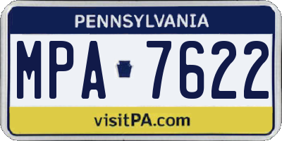 PA license plate MPA7622