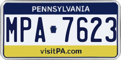 PA license plate MPA7623