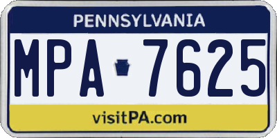 PA license plate MPA7625