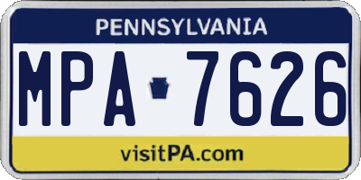 PA license plate MPA7626