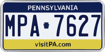 PA license plate MPA7627