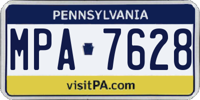 PA license plate MPA7628
