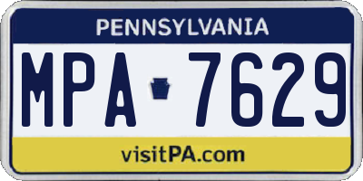PA license plate MPA7629