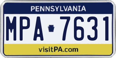 PA license plate MPA7631