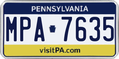 PA license plate MPA7635