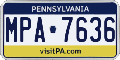 PA license plate MPA7636