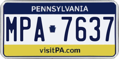 PA license plate MPA7637