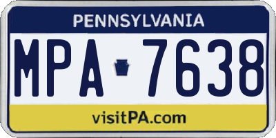 PA license plate MPA7638