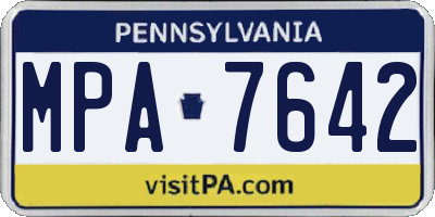 PA license plate MPA7642