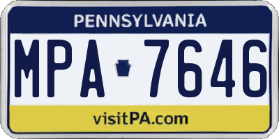 PA license plate MPA7646
