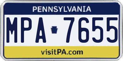 PA license plate MPA7655